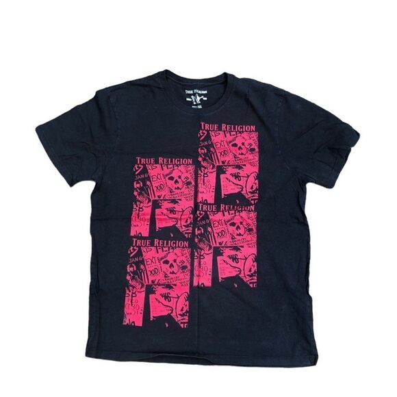 TRUE Religion T Shirt SS HS Printed Fashion BIG LOGO Large - Picture 3 of 5